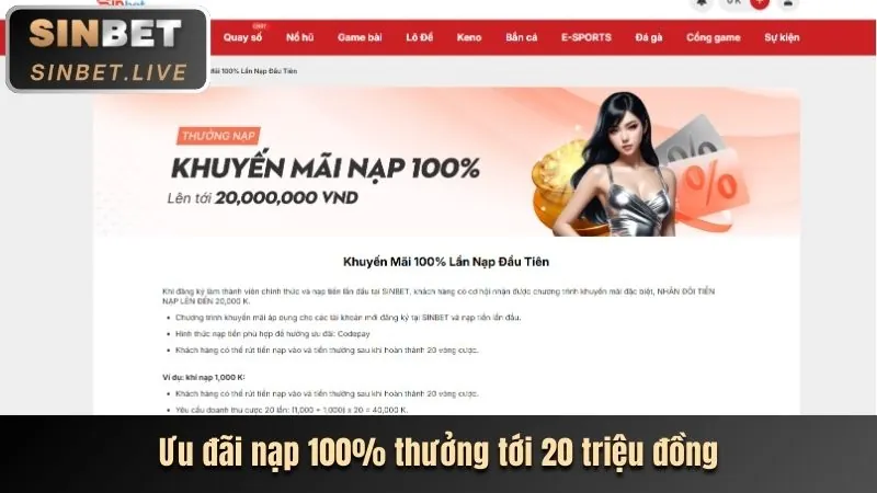 Thưởng nạp tiền 666vn